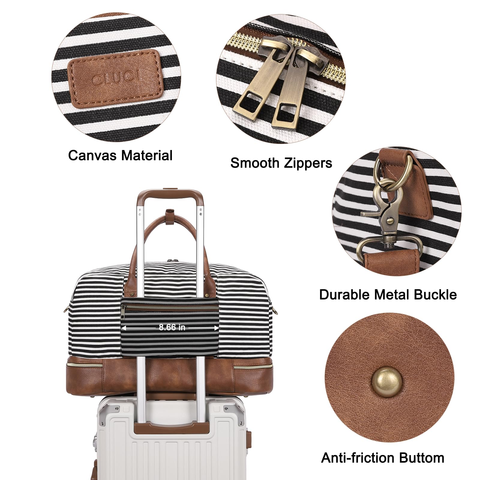Foto 7 pulgar | Bolsa De Viaje Cluci Weekender Para Mujer, De Lona, Antirrobo - Venta Internacional.