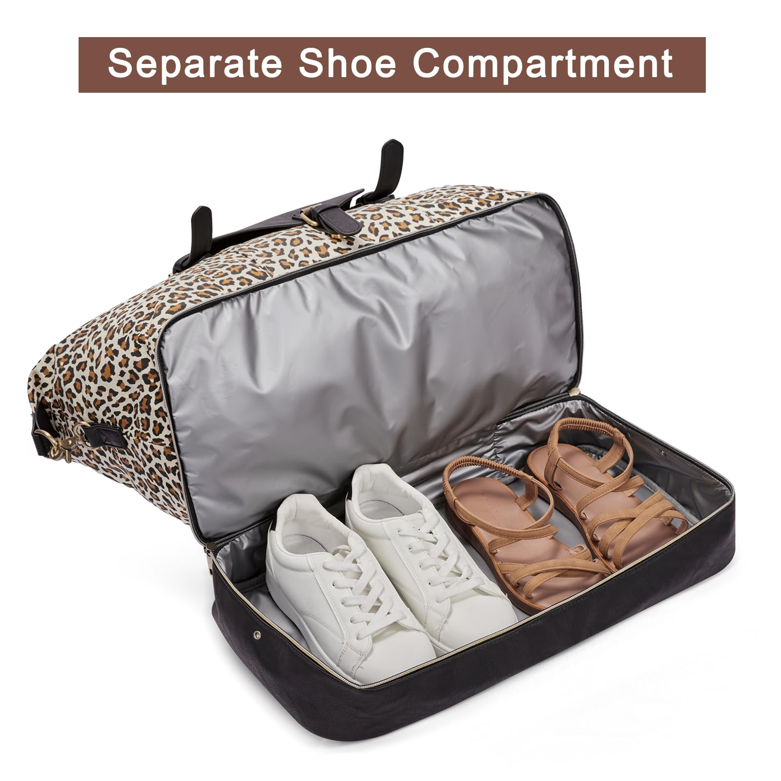 Foto 6 pulgar | Bolsa De Fin De Semana Cluci De Lona Para Mujer Con Compartimento Para Zapatos - Venta Internacional.