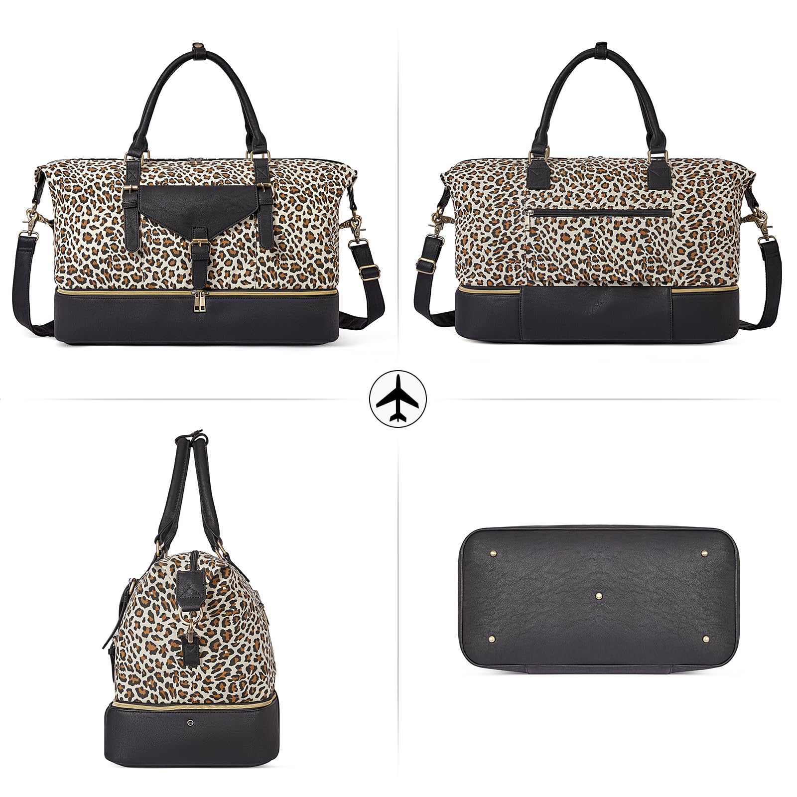 Foto 8 pulgar | Bolsa De Fin De Semana Cluci De Lona Para Mujer Con Compartimento Para Zapatos - Venta Internacional.