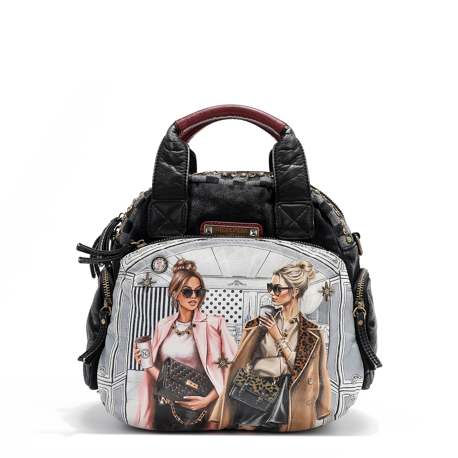 Foto 2 pulgar | Bolsa De Mano Nicole Lee Mezclilla Print Ladies Night Fw24