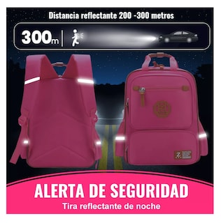 Foto 3 | Mochila De Escuela Primaria Impermeable Rose Red