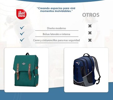 Foto 4 | Mochila Escolar Vintage Roja Ilios Innova