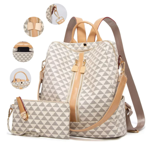 Kit Mochila Moda Casual Bolso Casual Para Mujer, 2 Piezas