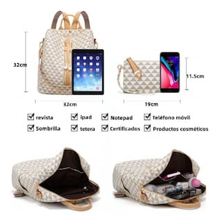 Foto 4 | Kit Mochila Moda Casual Bolso Casual Para Mujer, 2 Piezas