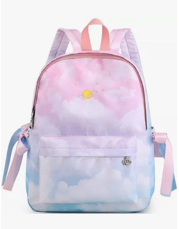 Mochila Escolar Para Dama Y Niña Primaria Secundaria De Moda Casual Con Nubes