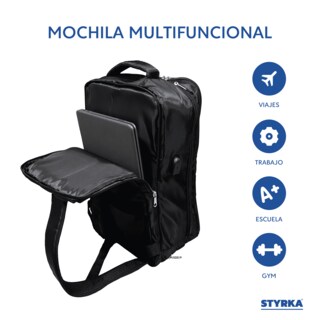 Foto 2 | Mochila Impermeable Para Laptop STYRKA Con Puerto Usb Para Viaje Color Negro