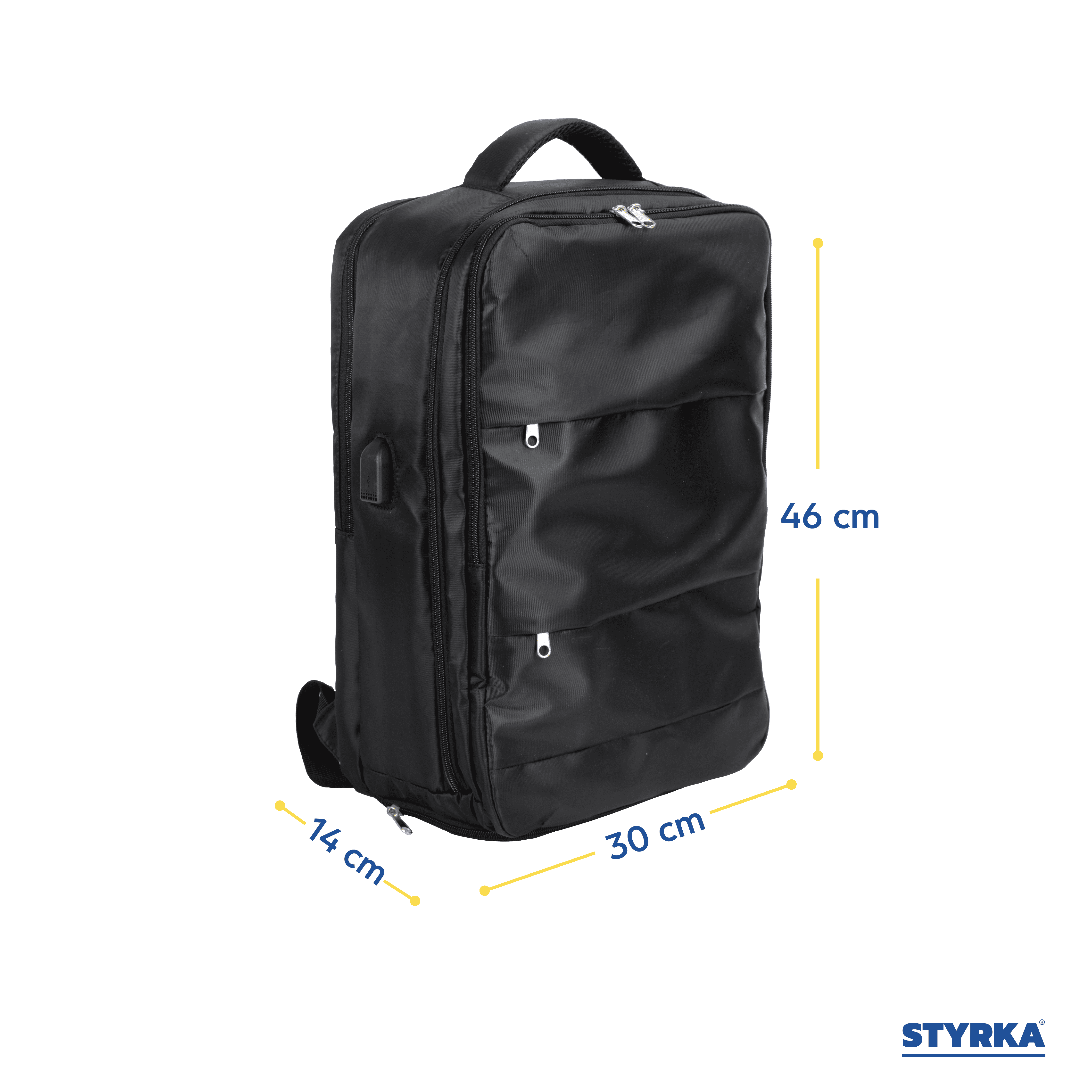Foto 3 | Mochila Impermeable Para Laptop STYRKA Con Puerto Usb Para Viaje Color Negro