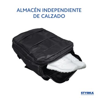 Foto 4 | Mochila Impermeable Para Laptop STYRKA Con Puerto Usb Para Viaje Color Negro
