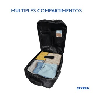 Foto 5 | Mochila Impermeable Para Laptop STYRKA Con Puerto Usb Para Viaje Color Negro