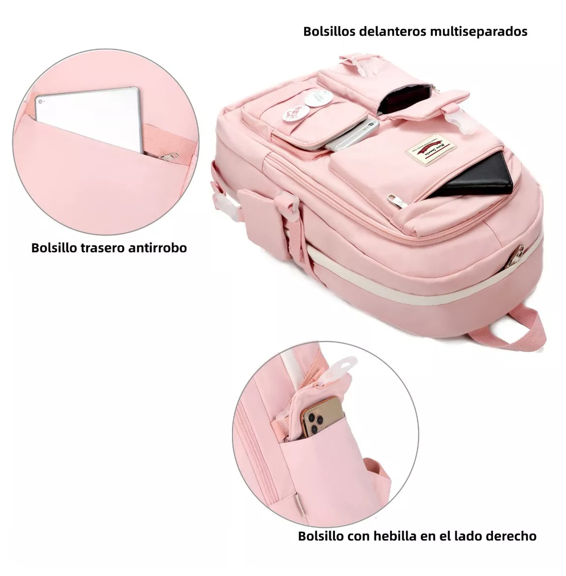 Foto 3 pulgar | Mochila Rosa para Mujer