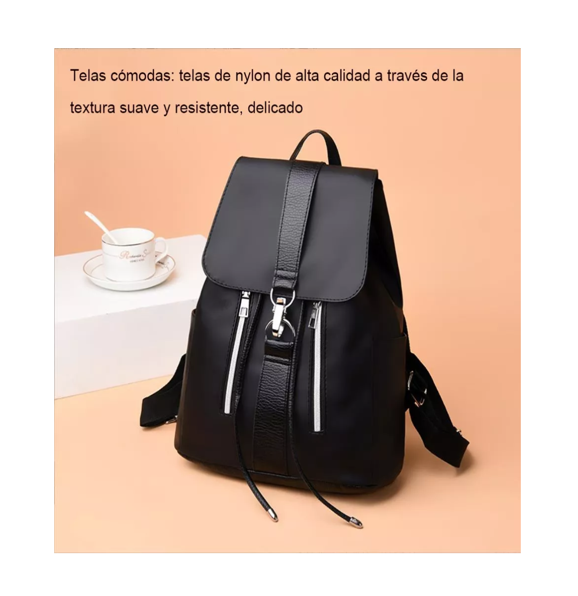 Foto 3 pulgar | Bolso Negro Multifuncional Impermeable Antirrobo Para Mujer
