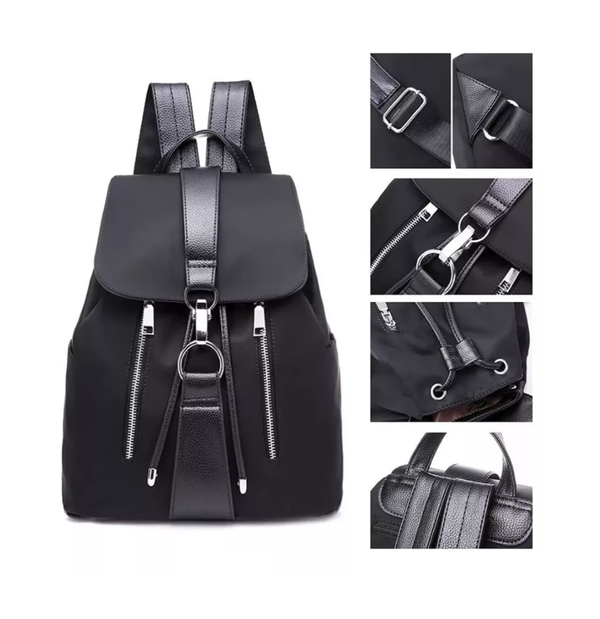Foto 4 pulgar | Bolso Negro Multifuncional Impermeable Antirrobo Para Mujer