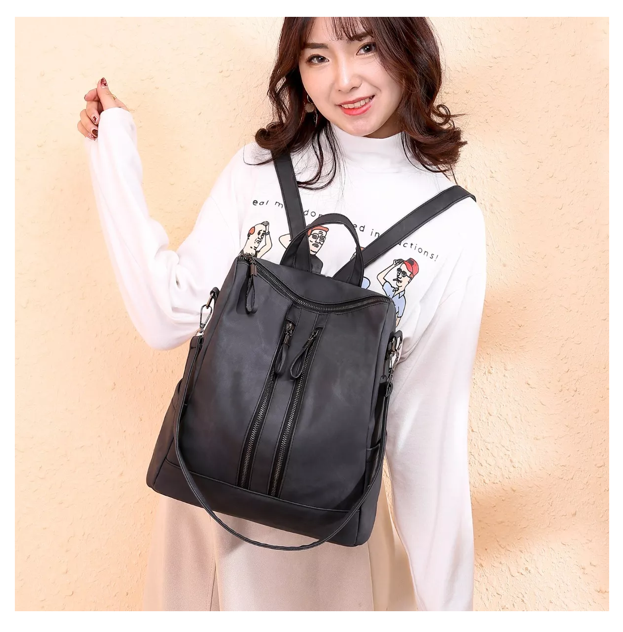 Foto 4 | Mochila de Moda Casual Negra para Mujer