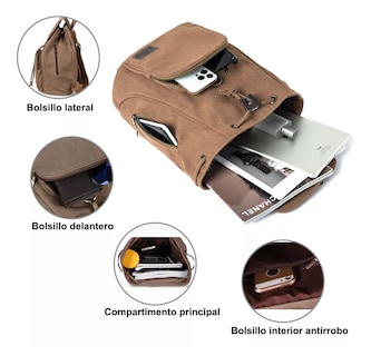 Foto 3 | Mochila Antirrobo Marrón para Laptop