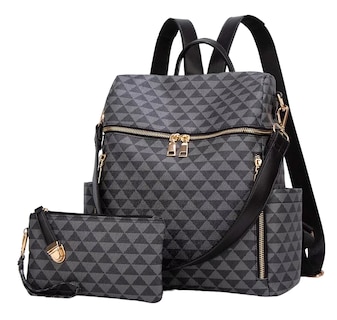 Foto 1 | Kit Mochila + Bolso Casuales Negras 2 Piezas Mujer
