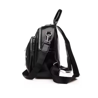 Foto 4 | Mochila Cuero Suave Negra para Mujer