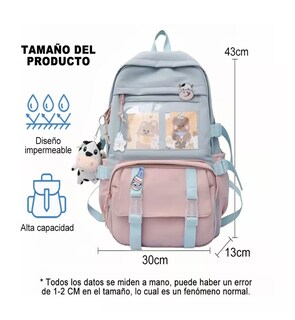Foto 2 | Mochila Gran Capacidad Estilo Coreano Estudiantes Rosa