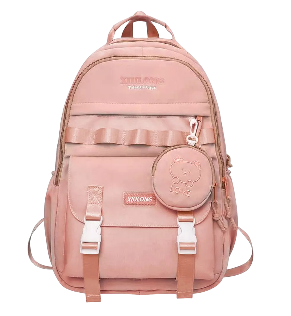 Mochila Escolar Rosa De Moda Y Gran Capacidad para Estudiantes