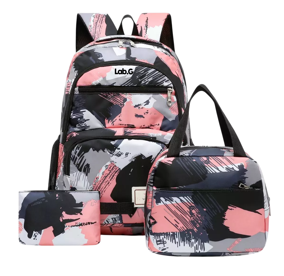 Kit Mochila Moda Casual Bolso Lab.G Multicolor 3 Piezas