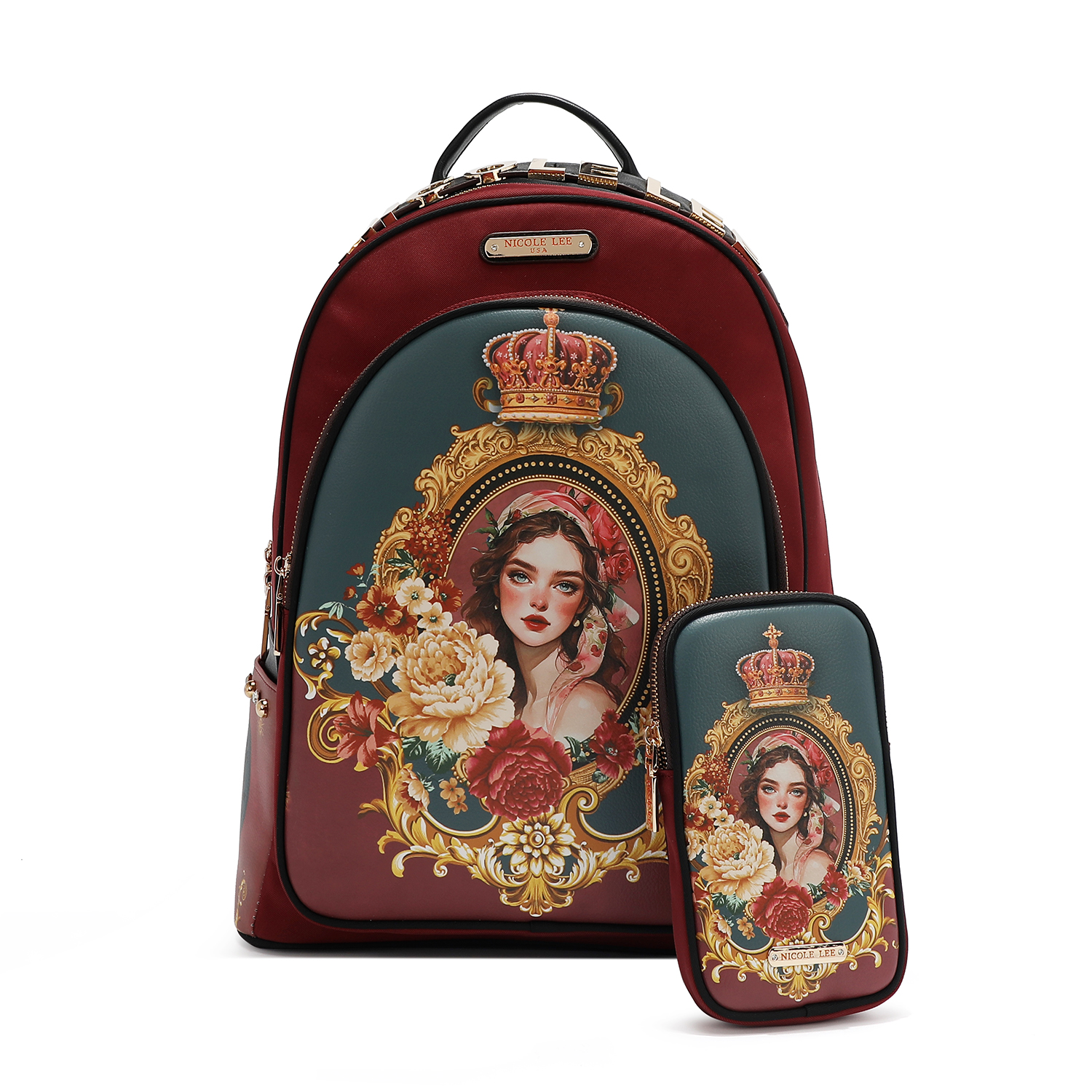 Foto 1 | Mochila Nicole Lee Nylon, Bolsa Extra Print The Queen