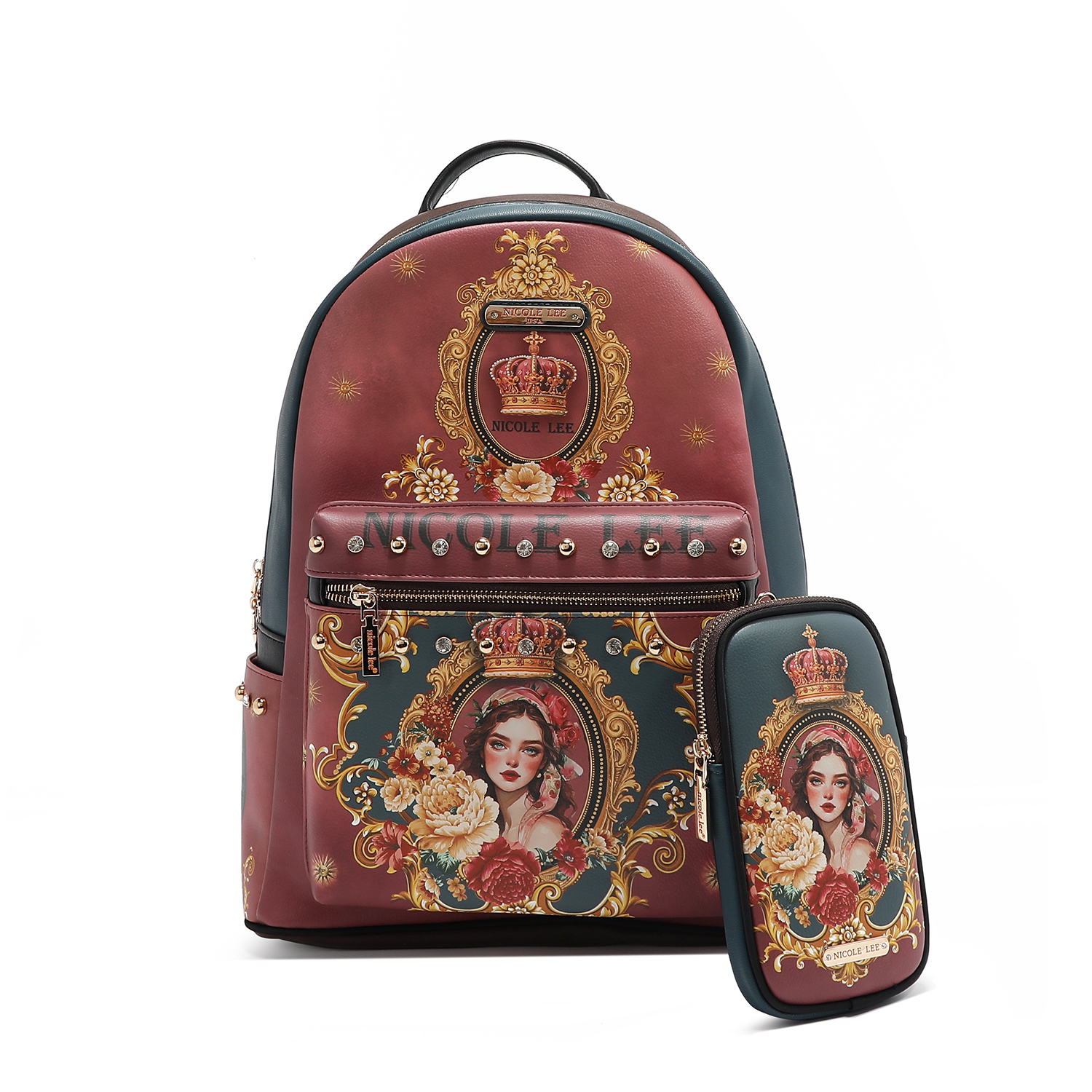 Foto 2 pulgar | Mochila Nicole Lee Estampada Porta Laptop The Queen