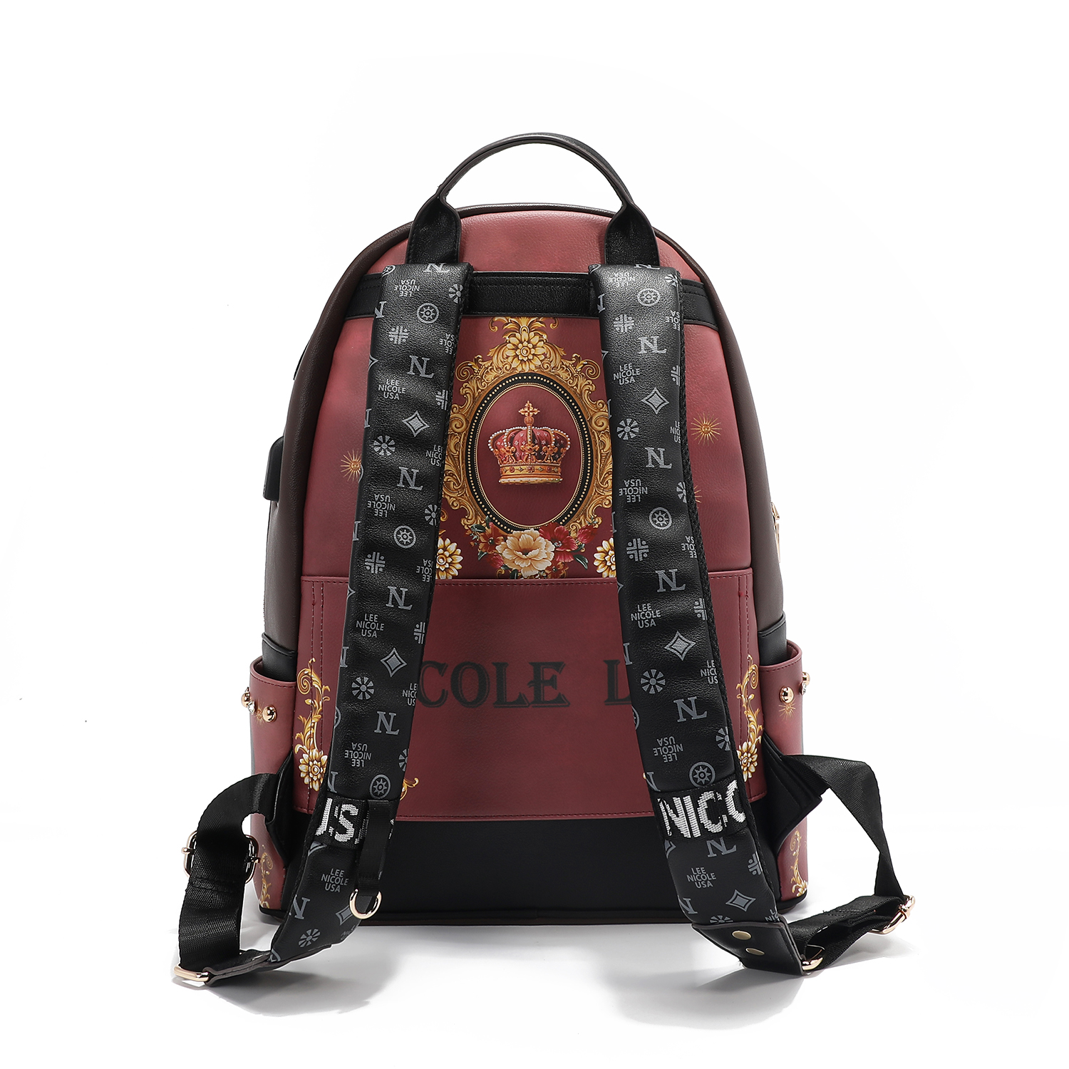 Foto 3 pulgar | Mochila Nicole Lee Estampada Porta Laptop The Queen