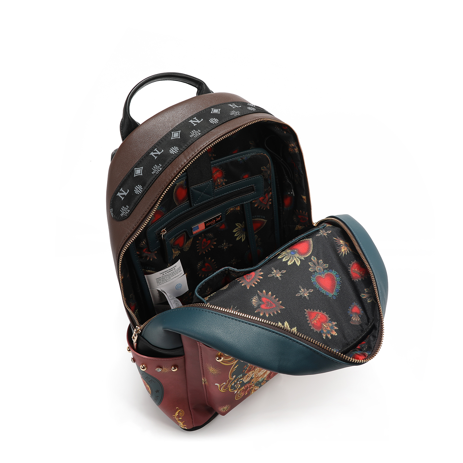 Foto 6 pulgar | Mochila Nicole Lee Estampada Porta Laptop The Queen