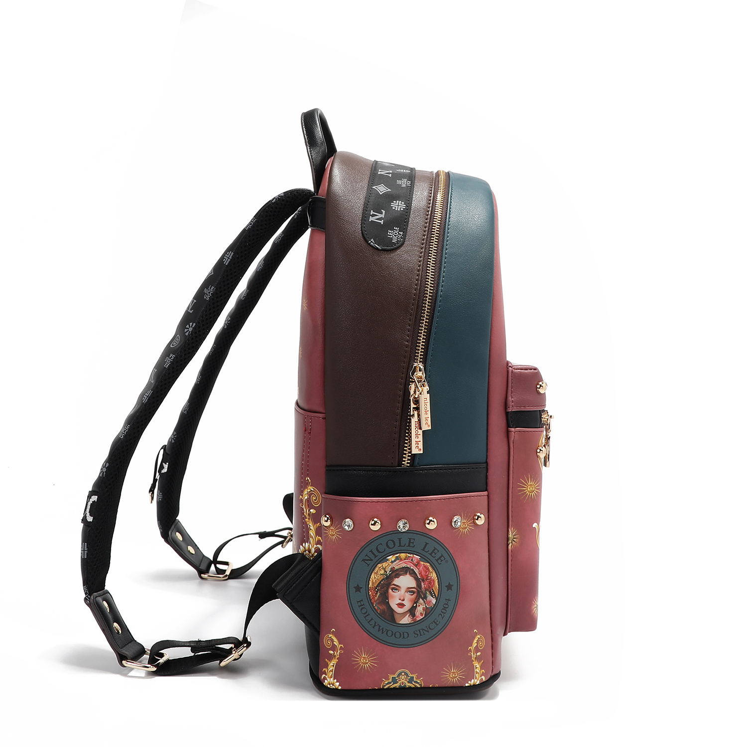 Foto 7 pulgar | Mochila Nicole Lee Estampada Porta Laptop The Queen