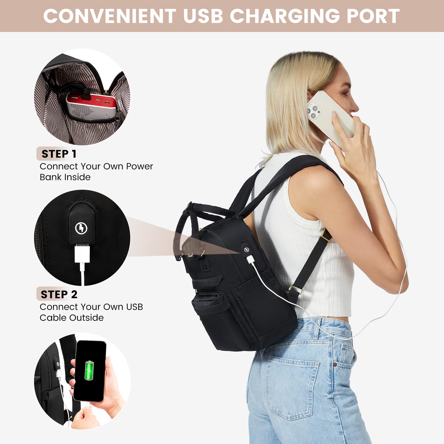 Foto 5 pulgar | Mochila Casual Lovevook Negra-Venta Internacional
