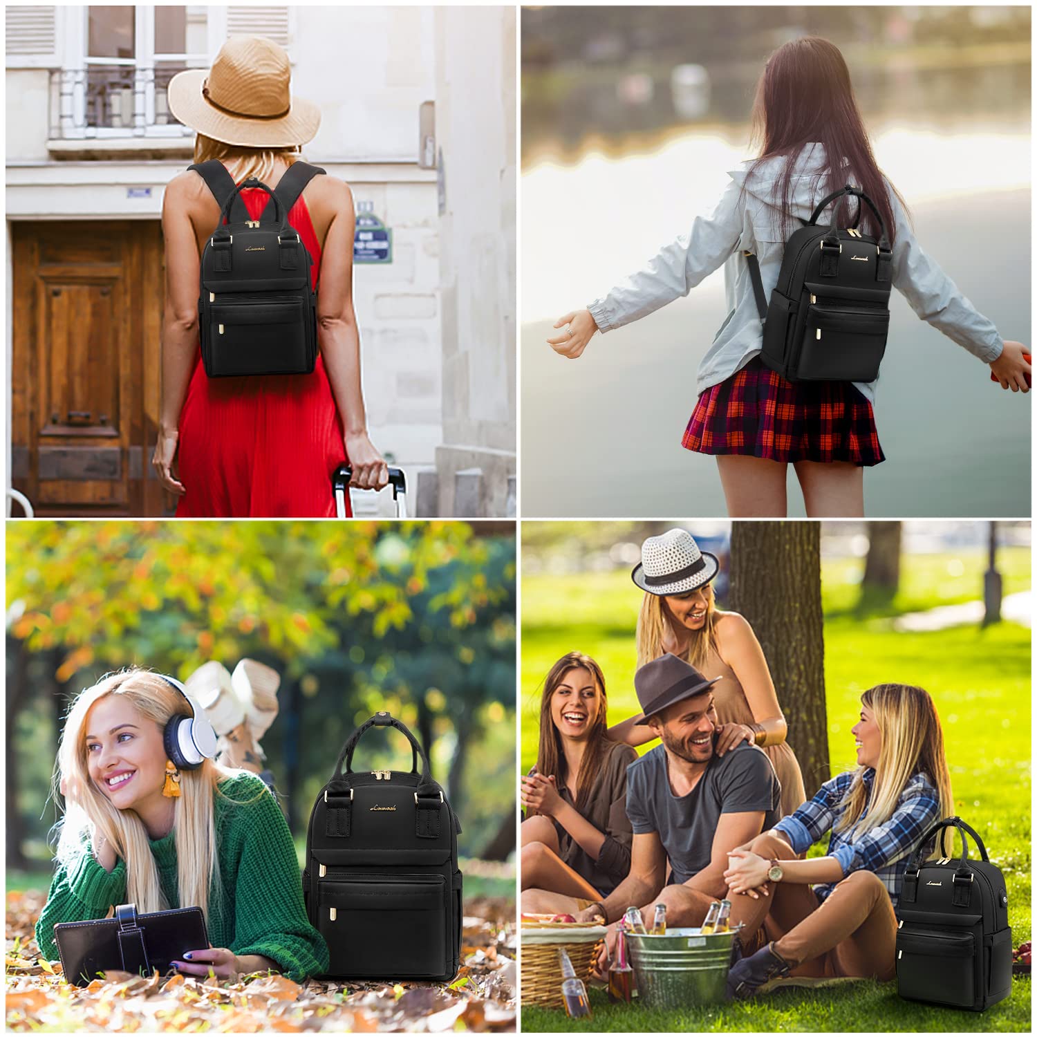 Foto 7 pulgar | Mochila Casual Lovevook Negra-Venta Internacional