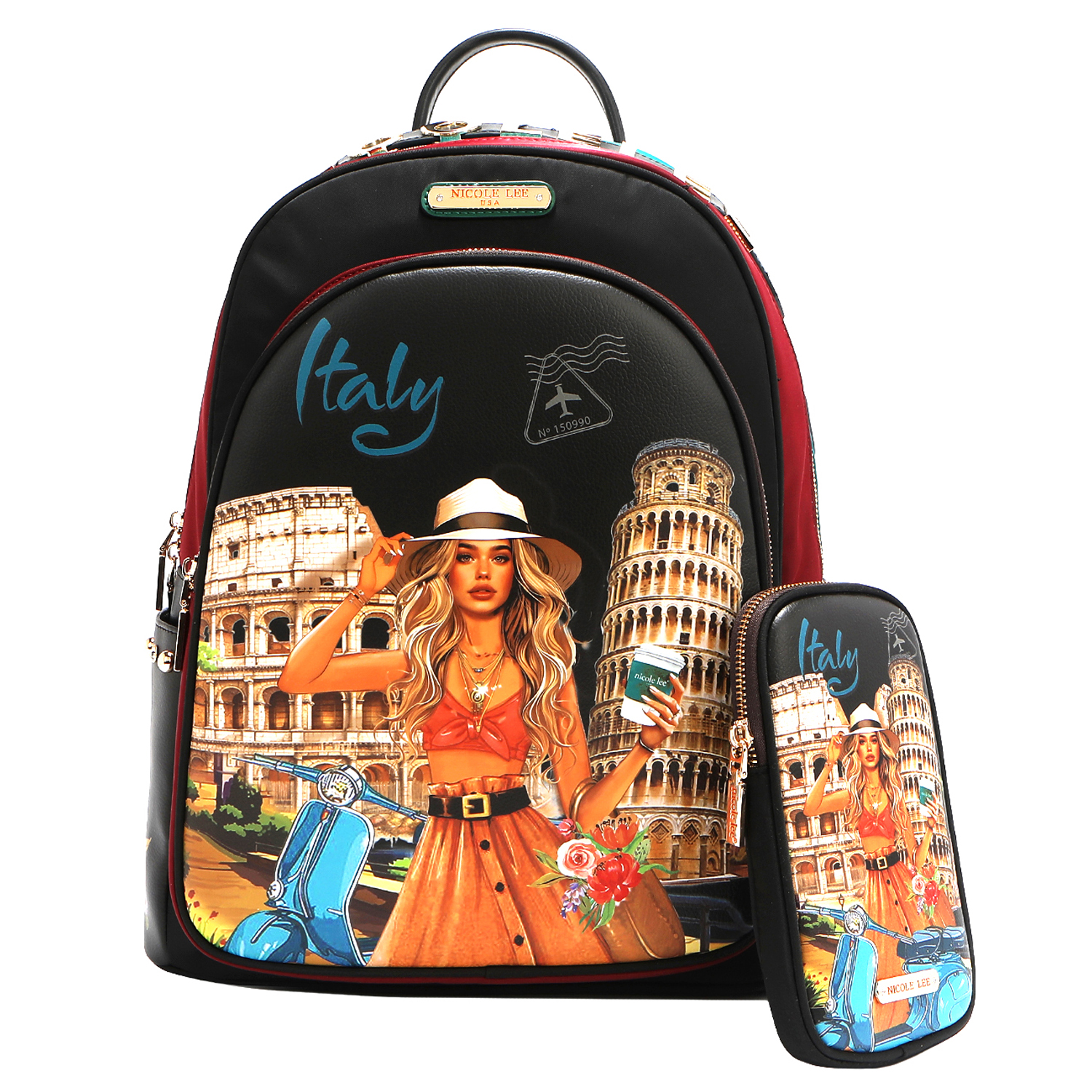 Foto 4 pulgar | Mochila Nicole Lee Nylon Bolsa Extra Print Martha Travel