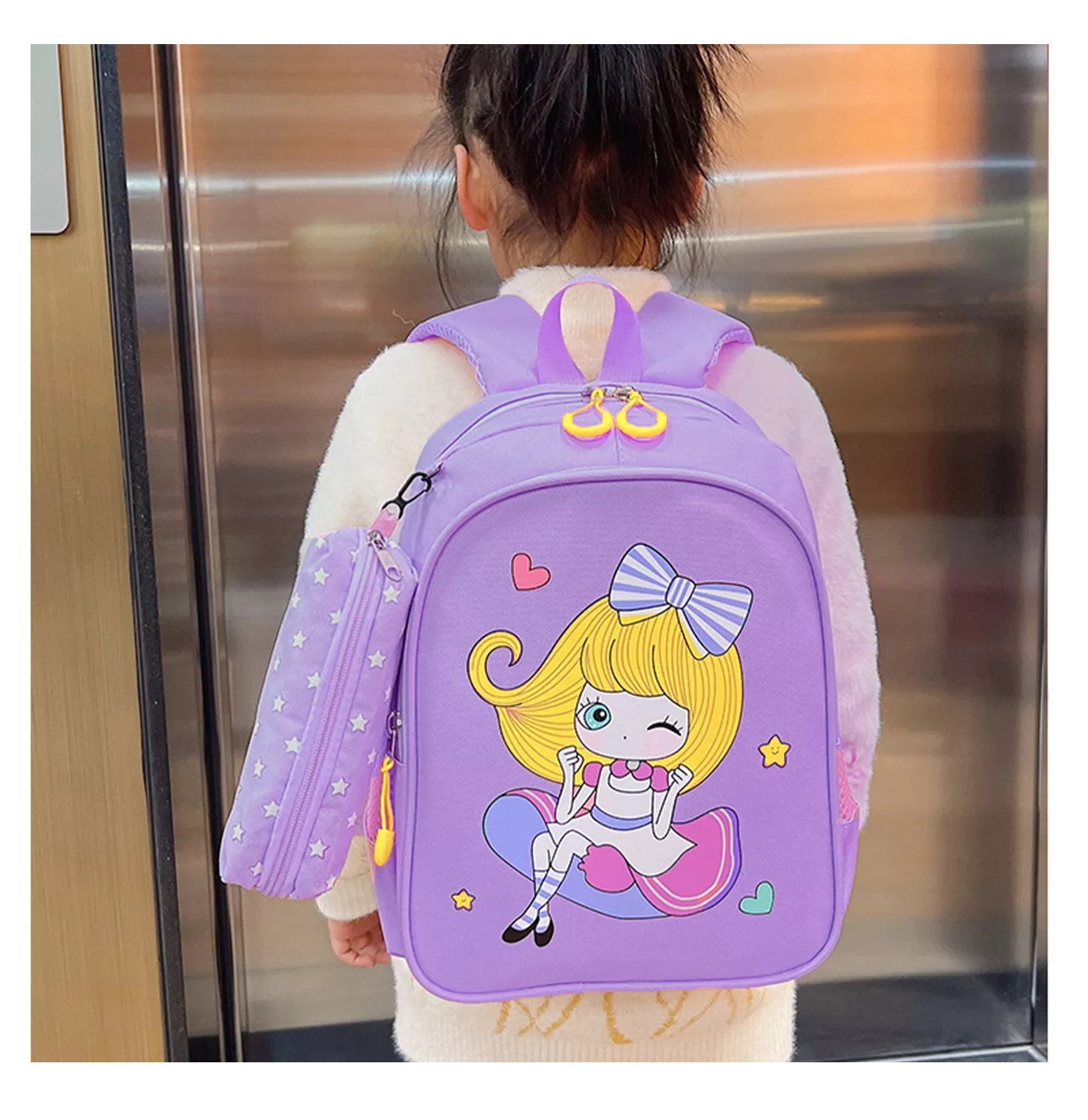 Foto 5 | Mochila Impermeable Para Estudiantes De Escuela Violeta