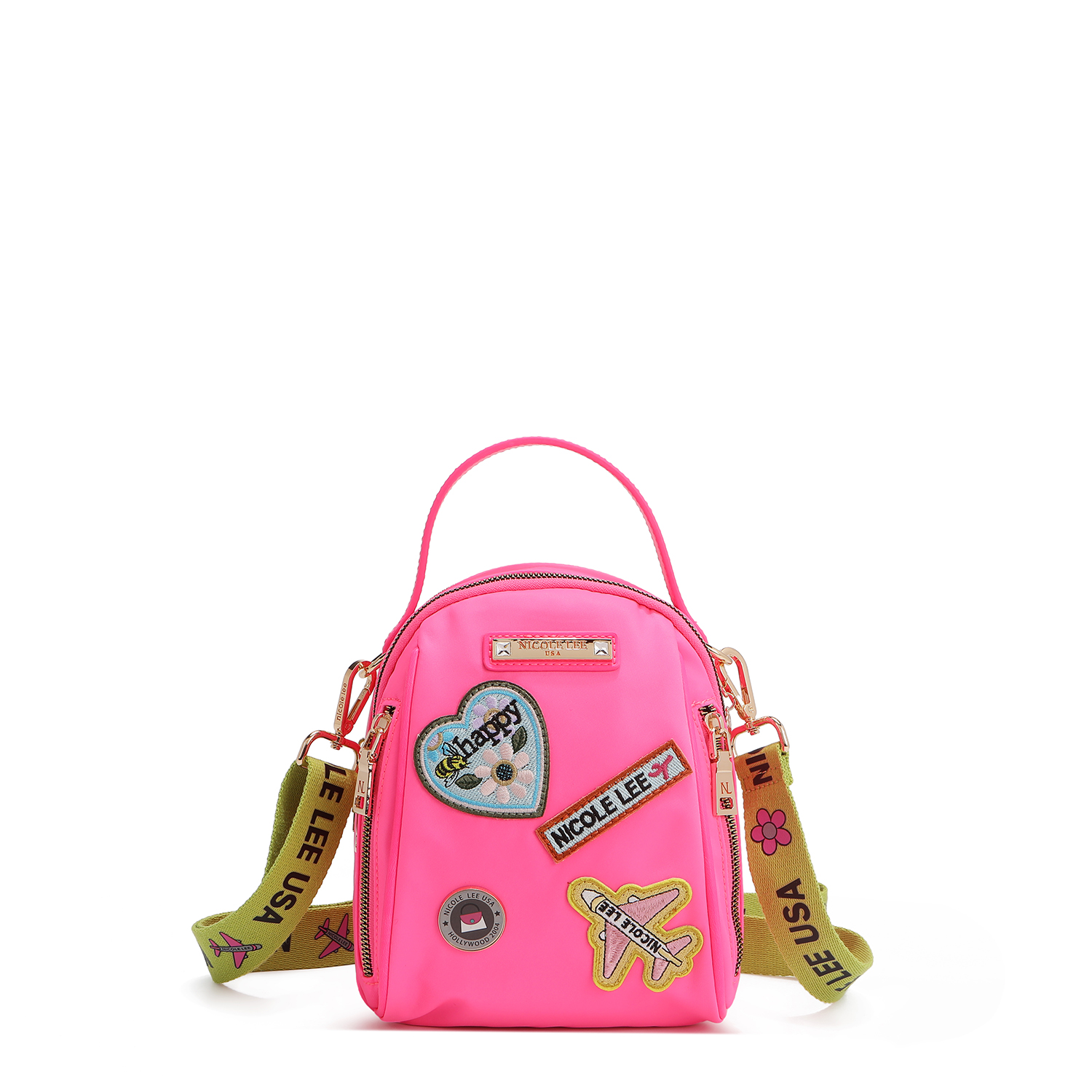 Crossbody Multifuncional Nicole Lee de Nailon Con Parches