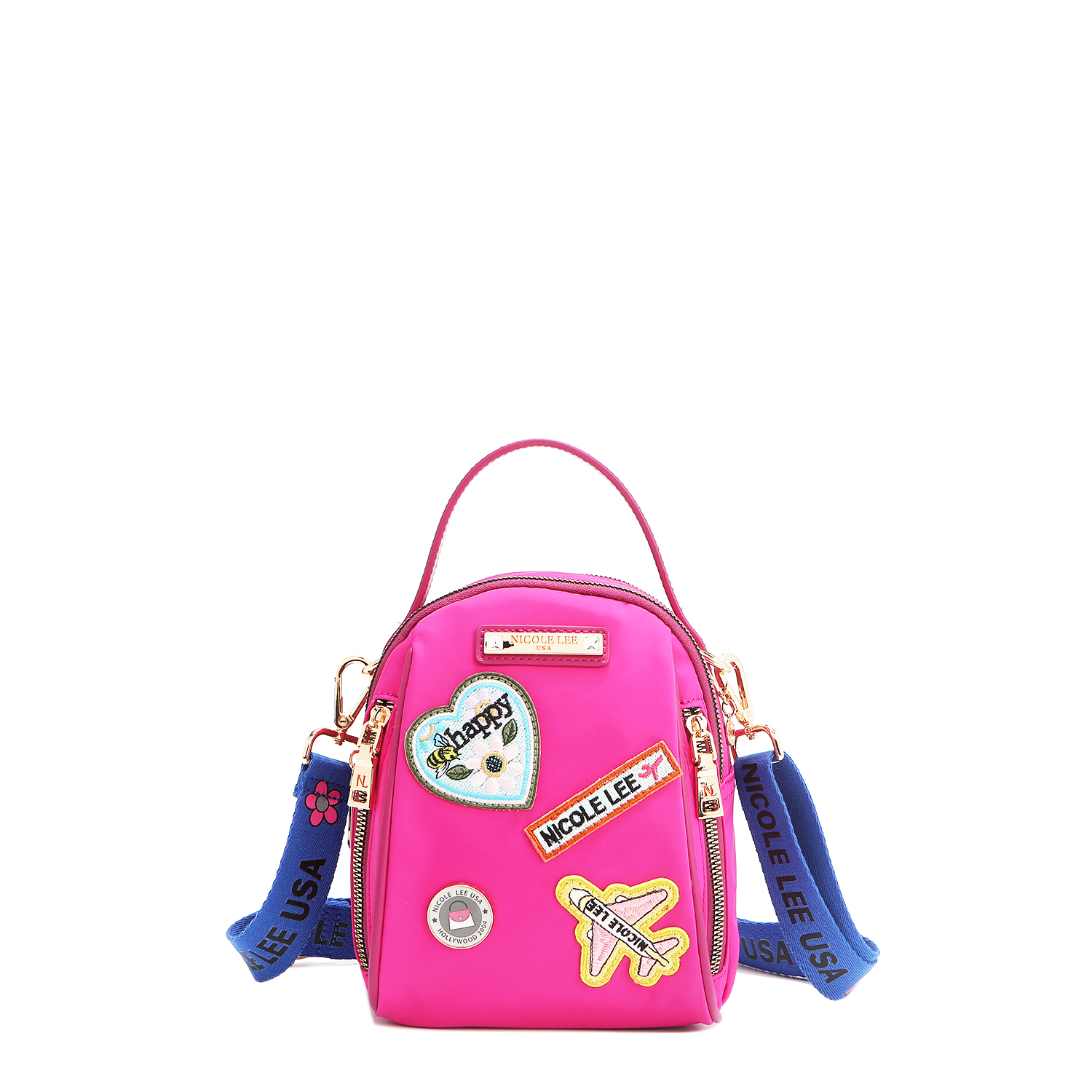 Mochila Multifuncional Nicole Lee de Nailon Con Parches