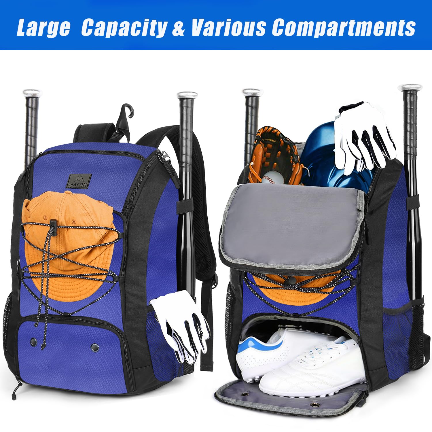 Foto 3 | Bolsa De Béisbol Matein Softbol Para Hombre Y Mujer Con Compartimento Para Zapatos - Venta Internacional.