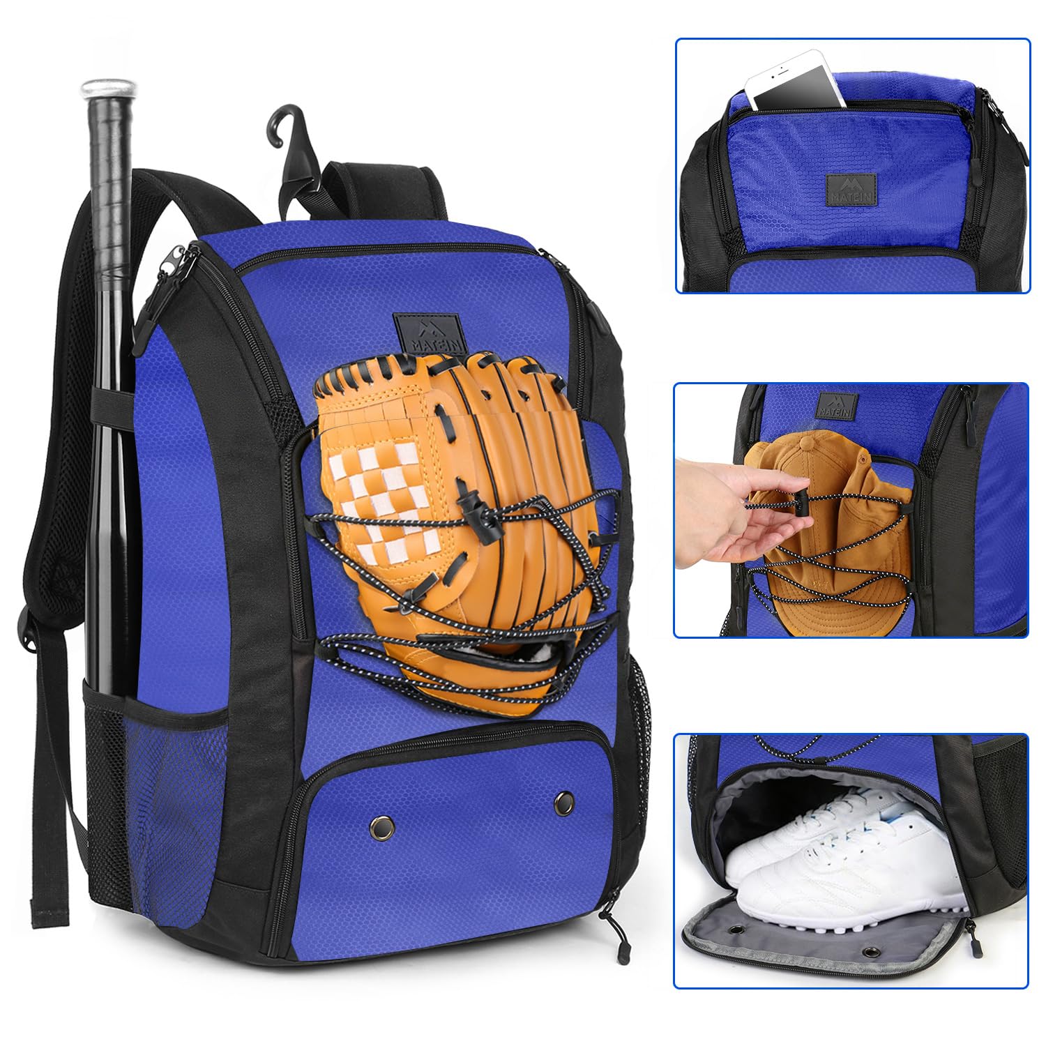 Foto 6 pulgar | Bolsa De Béisbol Matein Softbol Para Hombre Y Mujer Con Compartimento Para Zapatos - Venta Internacional.