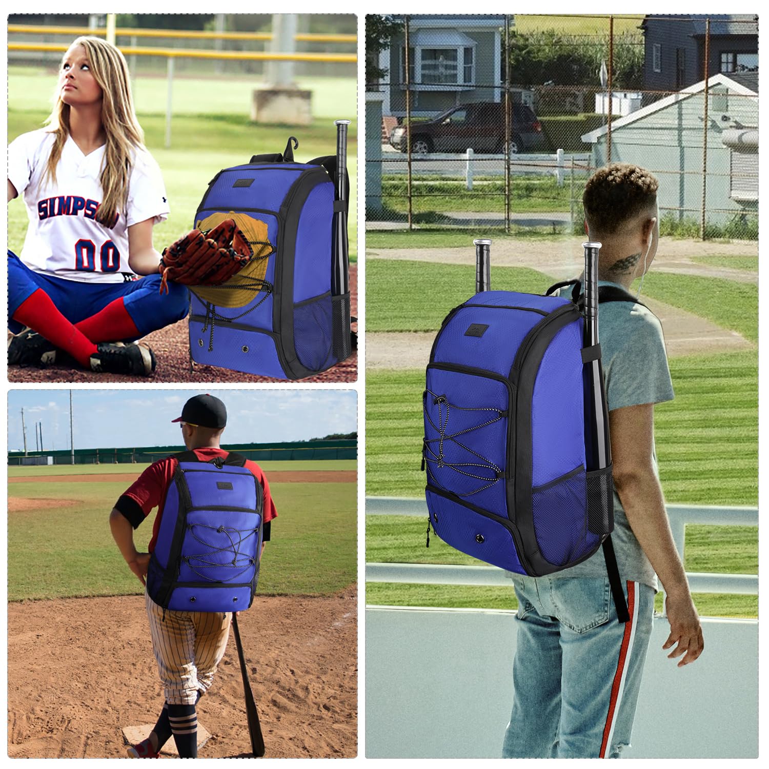 Foto 8 pulgar | Bolsa De Béisbol Matein Softbol Para Hombre Y Mujer Con Compartimento Para Zapatos - Venta Internacional.