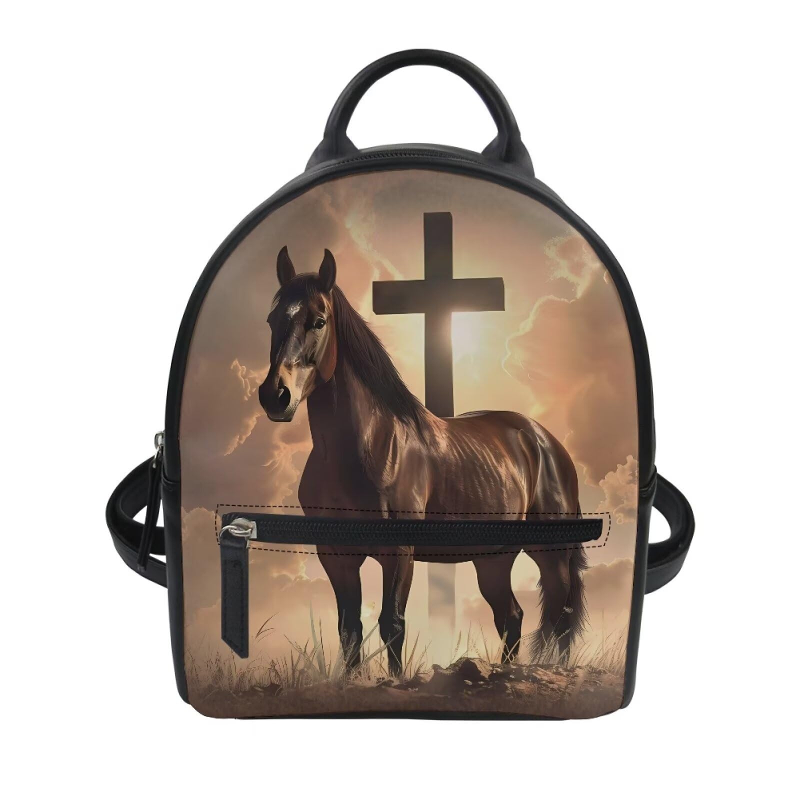 Foto 2 pulgar | Minimochila Showudesigns Cross Horse Marron para Mujer - Venta Internacional