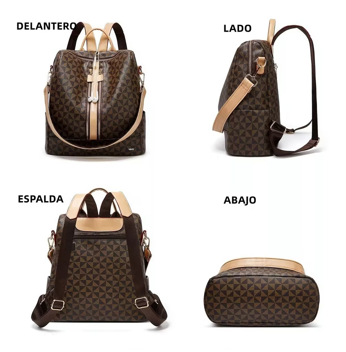 Foto 4 pulgar | Kit De Mochila Moda Casual Bolso Casual Para Mujer 2 Piezas, Marrón Oscuro