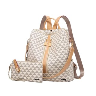 Foto 1 | Set Mochila Moda Casual Para Mujer, 2 Piezas, Blanco Belug