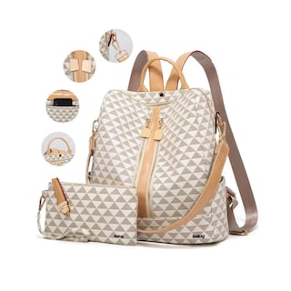 Foto 2 | Set Mochila Moda Casual Para Mujer, 2 Piezas, Blanco Belug