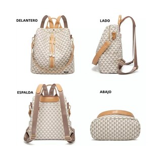 Foto 4 | Set Mochila Moda Casual Para Mujer, 2 Piezas, Blanco Belug