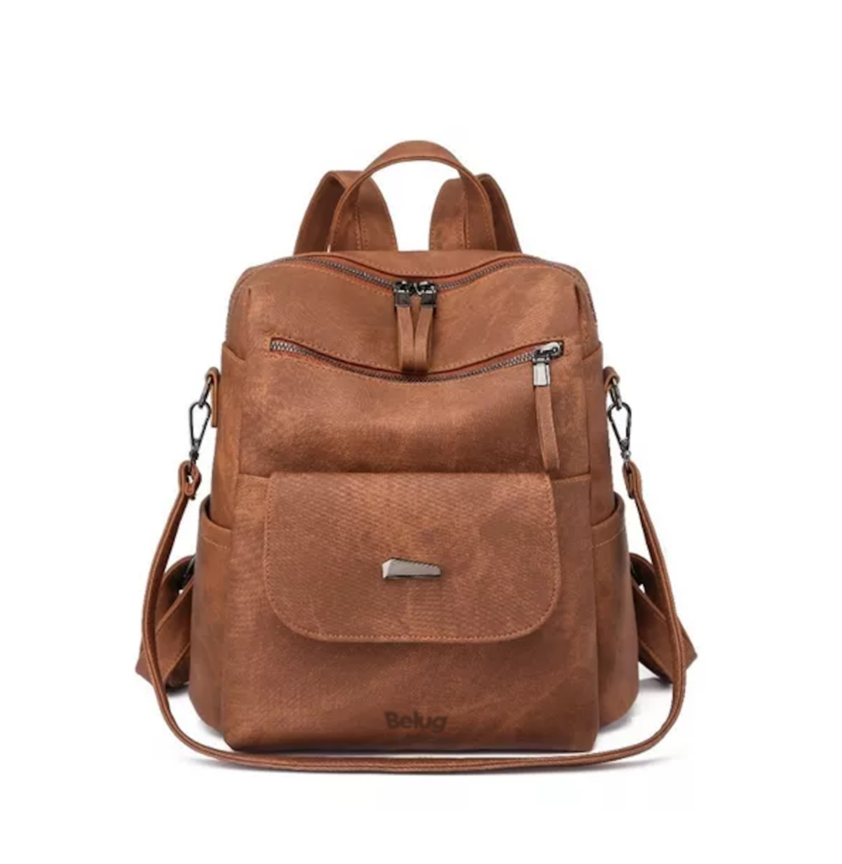 Foto 3 pulgar | Mochila Antirrobo De Mujer Moda Tendencia Hombro Casual Marrón Belug
