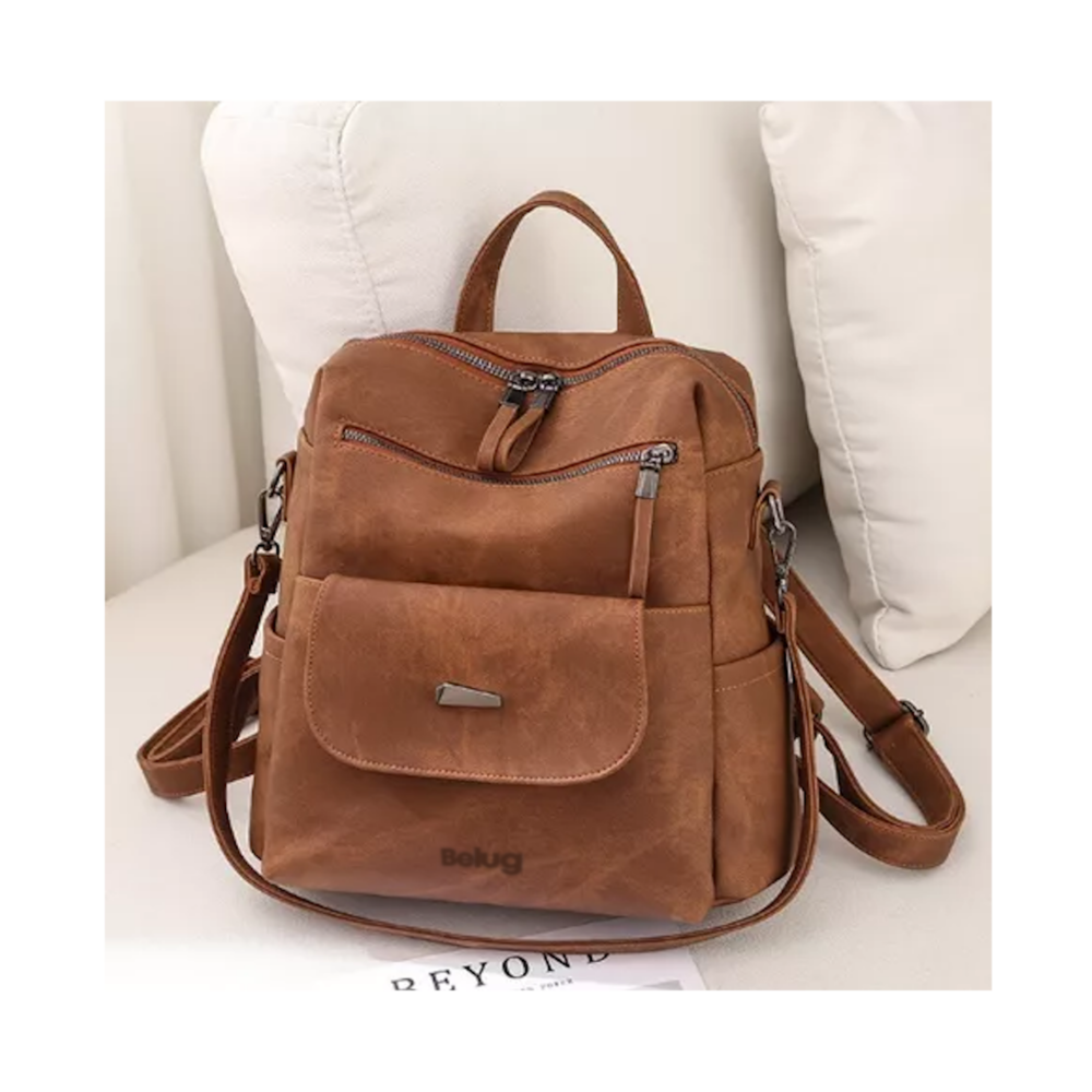 Foto 4 pulgar | Mochila Antirrobo De Mujer Moda Tendencia Hombro Casual Marrón Belug