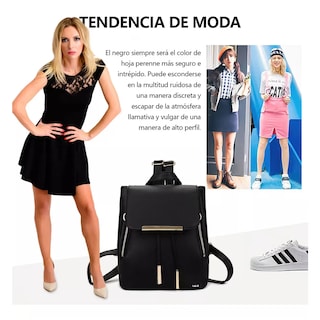 Foto 2 | Mochila Negra 25 x 28 x 16 cm