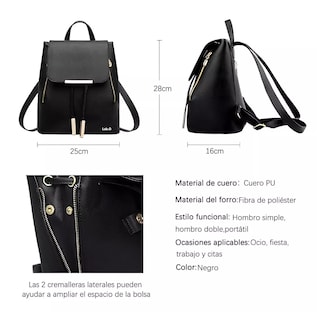 Foto 3 | Mochila Negra 25 x 28 x 16 cm