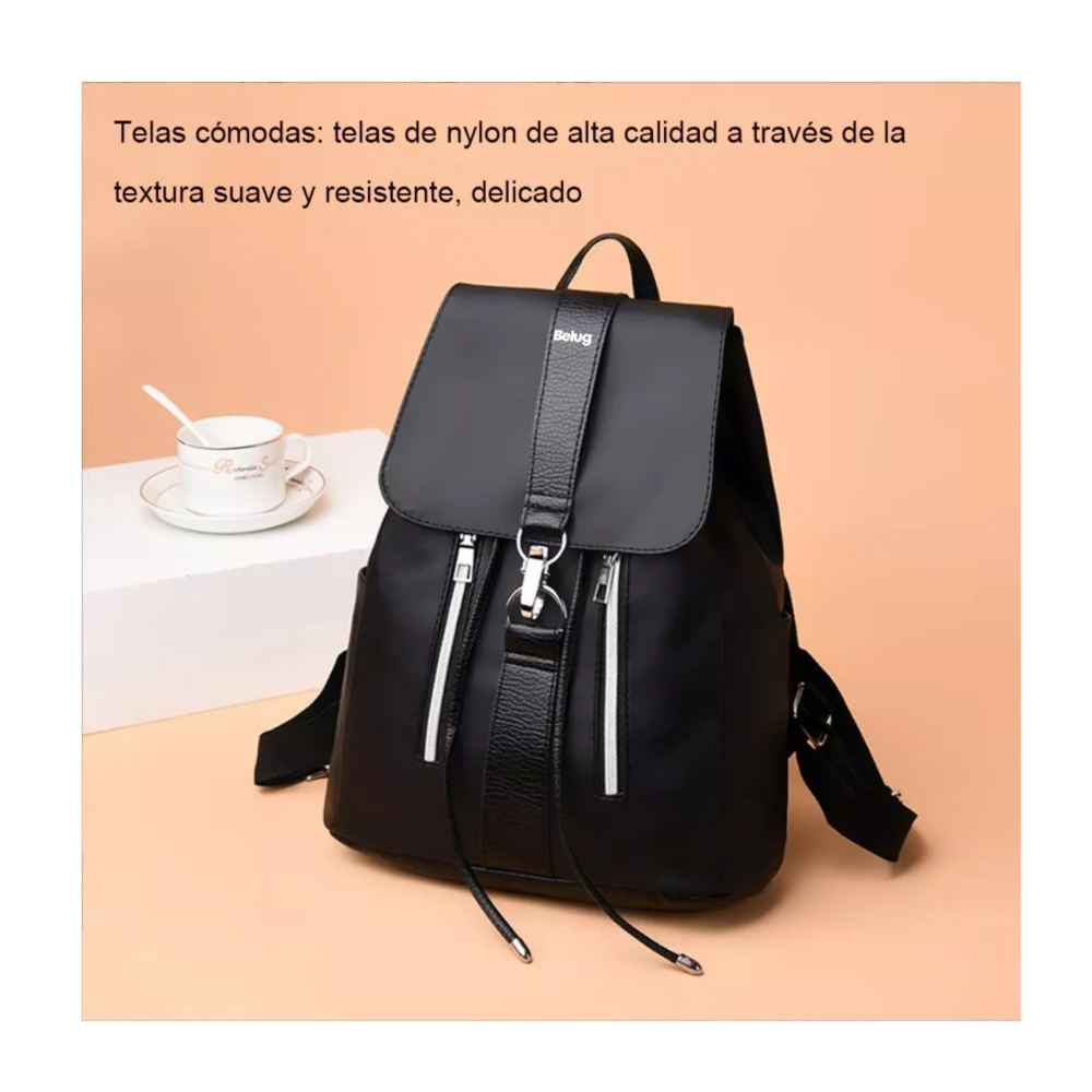 Foto 2 | Bolso Mochila Multifuncional Impermeable Y Antirrobo Para Mujer, Negro Belug