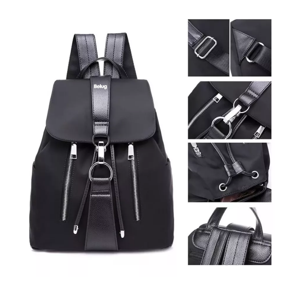 Foto 4 | Bolso Mochila Multifuncional Impermeable Y Antirrobo Para Mujer, Negro Belug