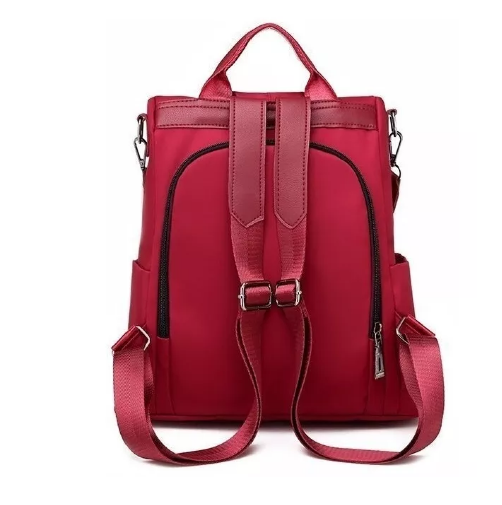 Foto 4 pulgar | Mochila Bolsa Para Dama Antirrobo Impermeable Nailon Moda Clásico Roja Belug