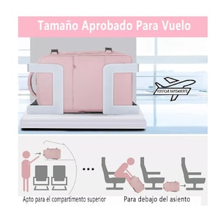 Foto 2 | Mochila De Viaje Para Mujer, Aprobado Por Avión 10kg, Antirrobo Belug Rosa